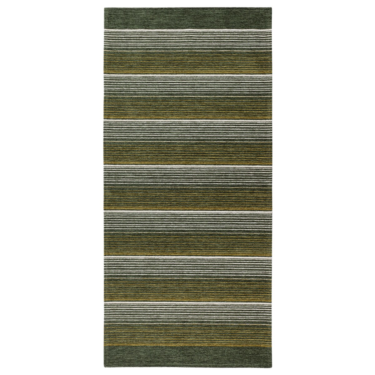 Dywan Laos Chenille 65x160 cm paski zielono-ivory