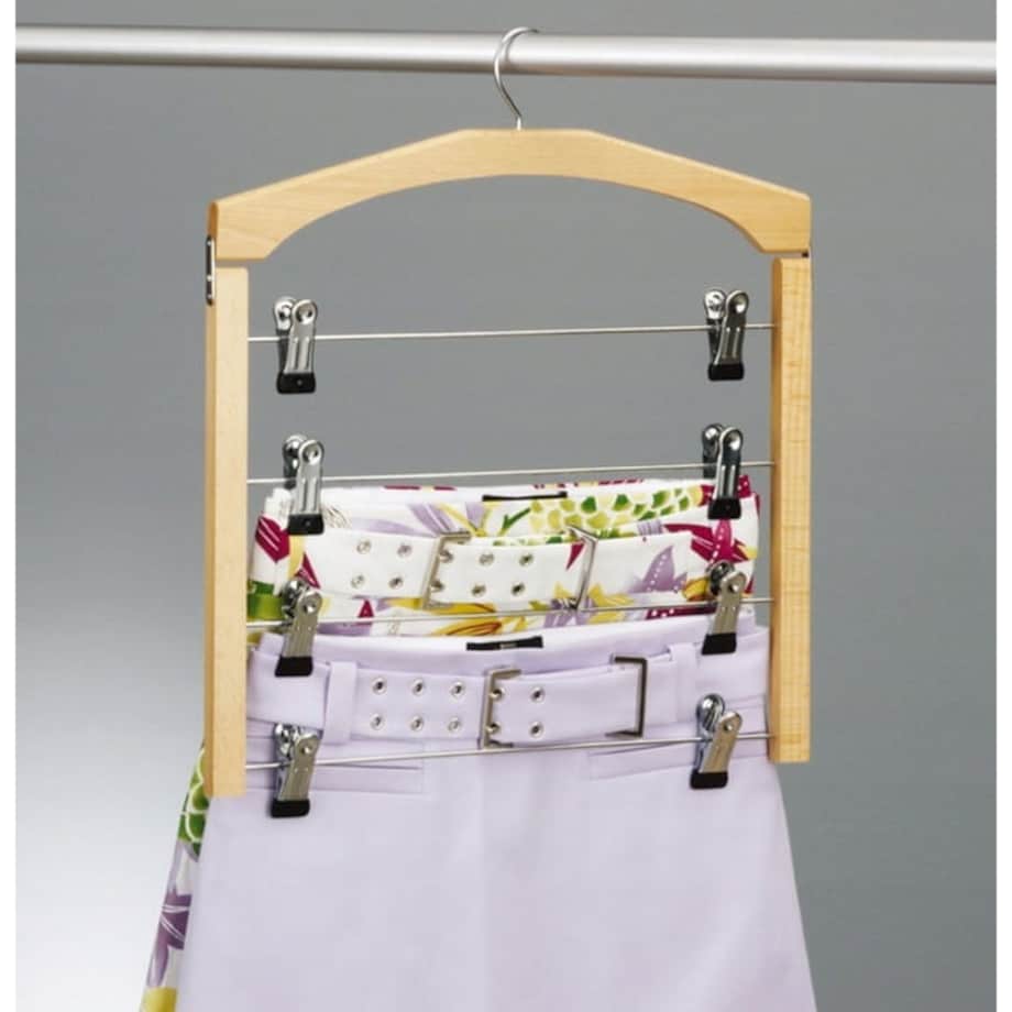Wieszak na Spódnice Spodnie Uchwyt 4 Pary z Klipsami metalowy