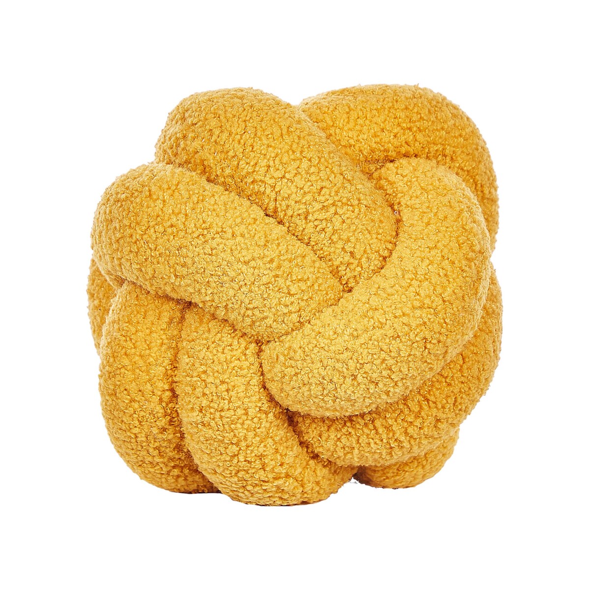 Poduszka dekoracyjna boucle supeł 19 x 19 cm żółta MALNI
