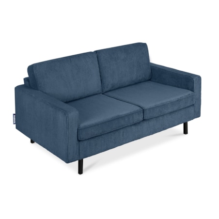KONSIMO INVIA Sofa w stylu loft sztruks 2 osobowa granatowy