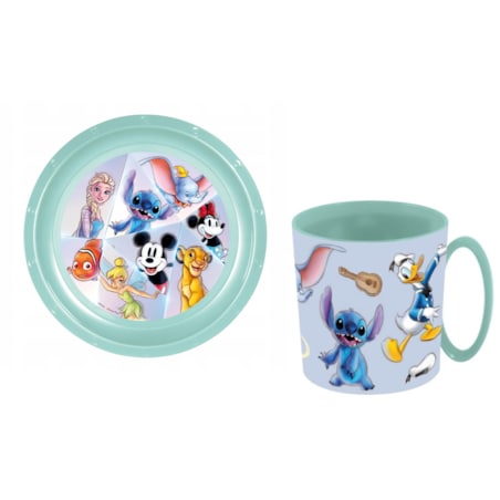 Talerz plastikowy + KUBEK dla dzieci zestaw na jedzenie Disney BAJKI
