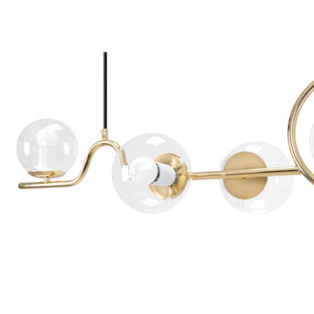 Lampa Sufitowa Nowoczesna Gold Złota E27 Klosz X5