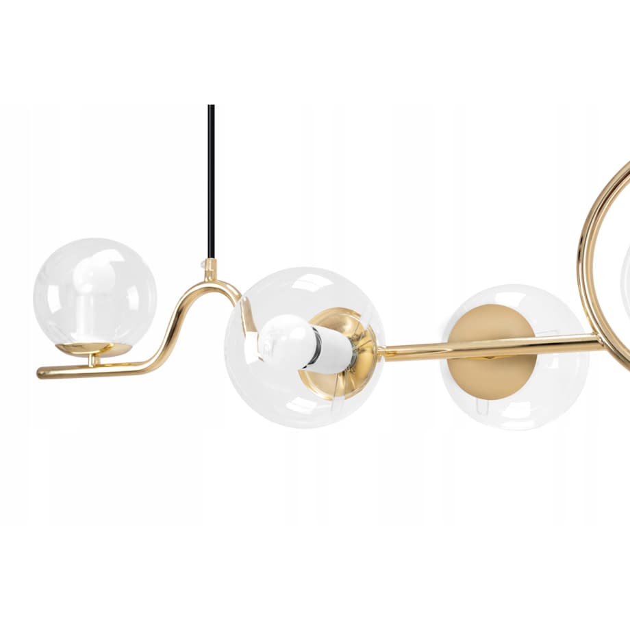 Lampa Sufitowa Nowoczesna Gold Złota E27 Klosz X5