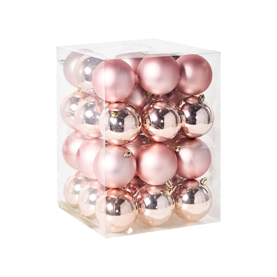 Zestaw 36 bombek BYGDIN Różowy