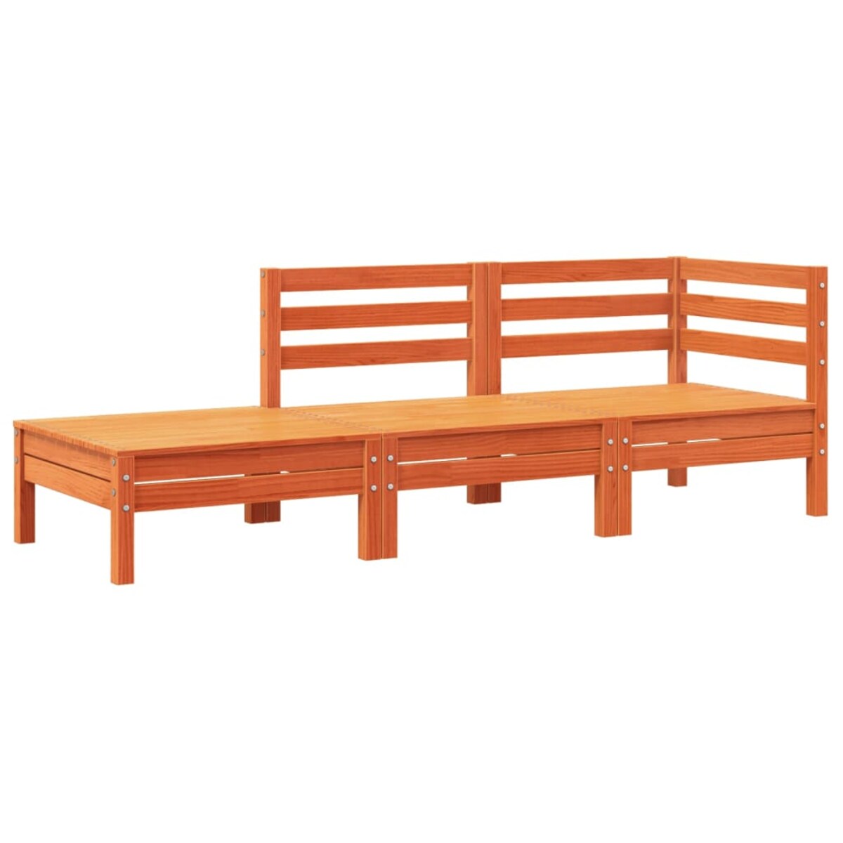 vidaXL Sofa ogrodowa z poduszkami i podnóżkiem, lite drewno sosnowe