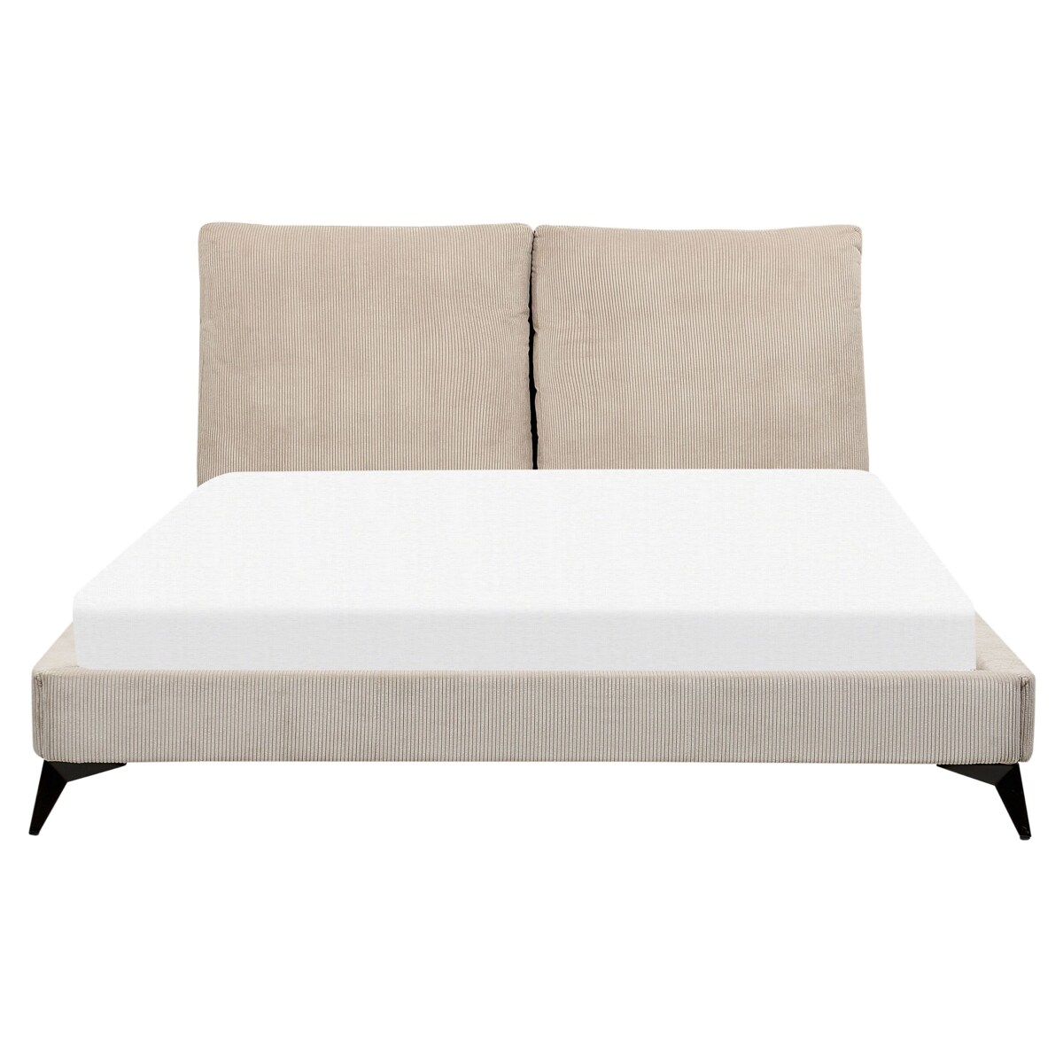 Łóżko sztruksowe160 x 200 cm beżowoszare MELLE