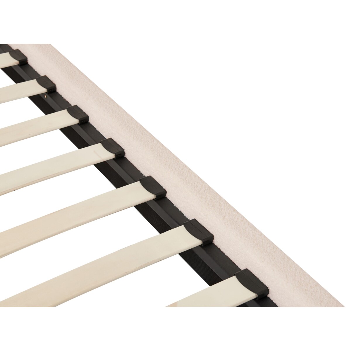 Łóżko z baldachimem Boucle DANNEMOIS 160 x 200 cm Beżowy