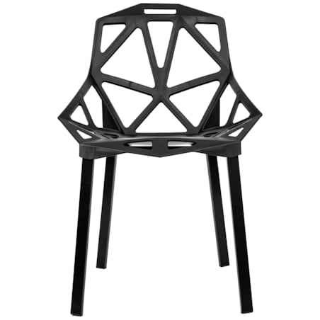 Krzesło plastikowe nowoczesne ażurowe czarne do salonu jadalni na taras