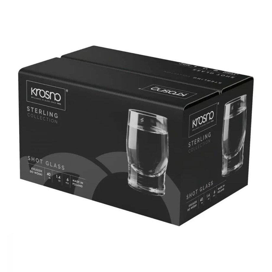 Kieliszki do wódki nalewki szotów Sterling 6x40 ml zwężane z grubym dnem