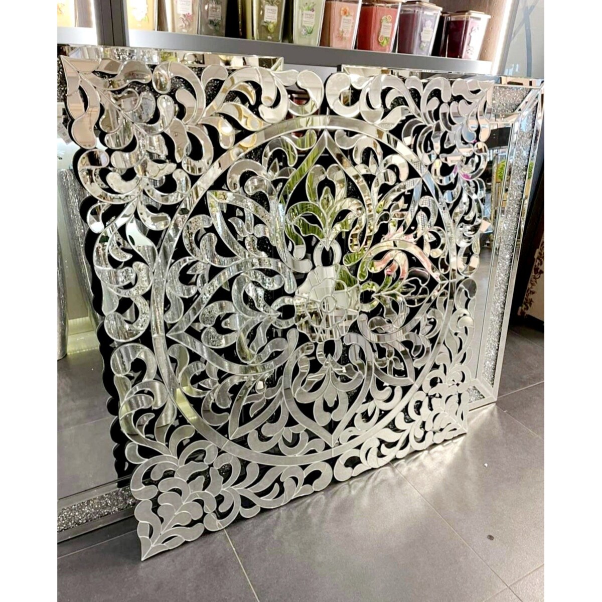 Lustro dekoracyjne Glamour Exclusive Premium 120x120 Panel lustrzany