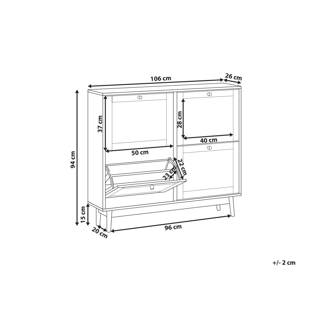 Szafka na buty ARMIDALE Czarny