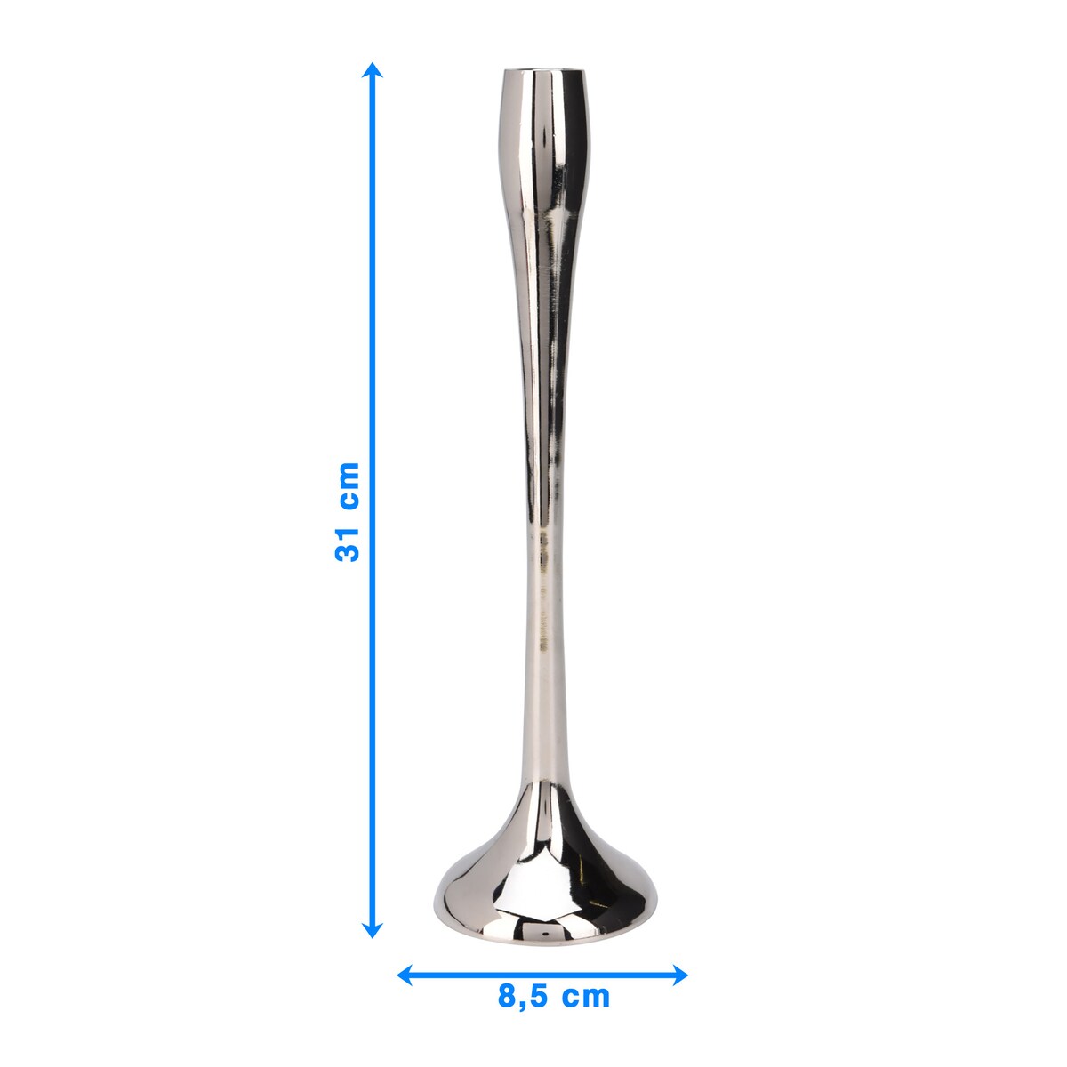 Świecznik Metalowy Pojedynczy Na Świecę Świeczki Świąteczny Glamour 31 cm