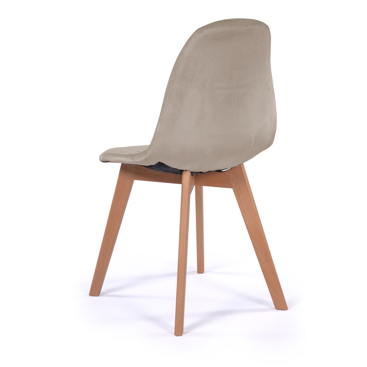 Krzesło tapicerowane skandynawskie welur VEGAS ciemnobeżowy
