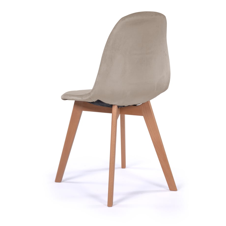 Krzesło tapicerowane skandynawskie welur VEGAS ciemnobeżowy
