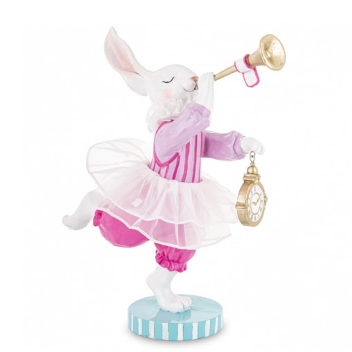 Dekoracja - króliczka z trąbką i zegarem 30x25x15 cm CIRCUS-3
