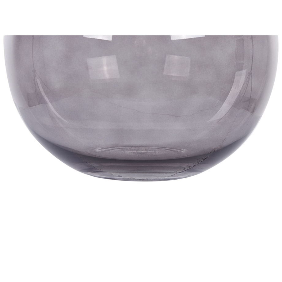 Wazon na kwiaty szklany 22 cm szary POLYDROSOS