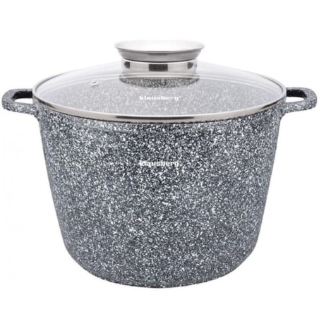 Garnek z powłoką marmurową marmurkowy szary indukcja gaz 10L 28cm KLAUSBERG