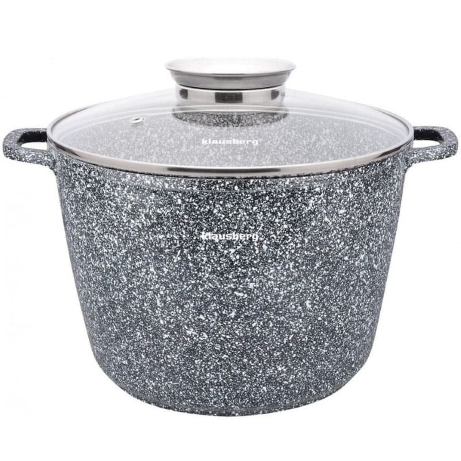 Garnek z powłoką marmurową marmurkowy szary indukcja gaz 10L 28cm KLAUSBERG