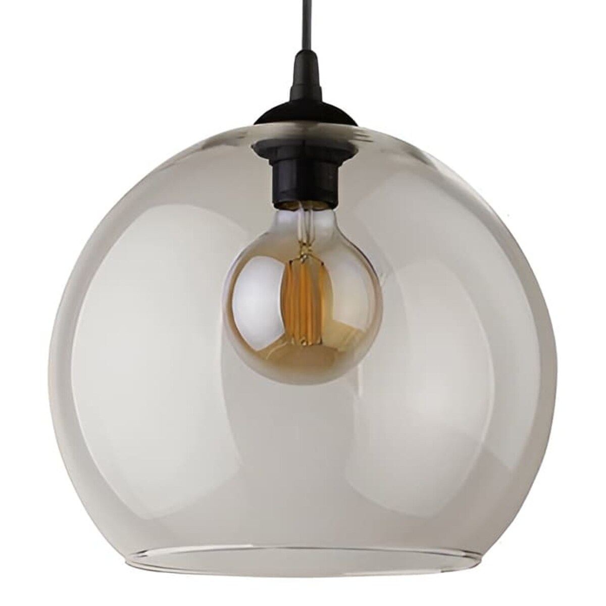 Pojedyncza lampa wisząca kula Cubus 2065M TK Lighting szklana czarna