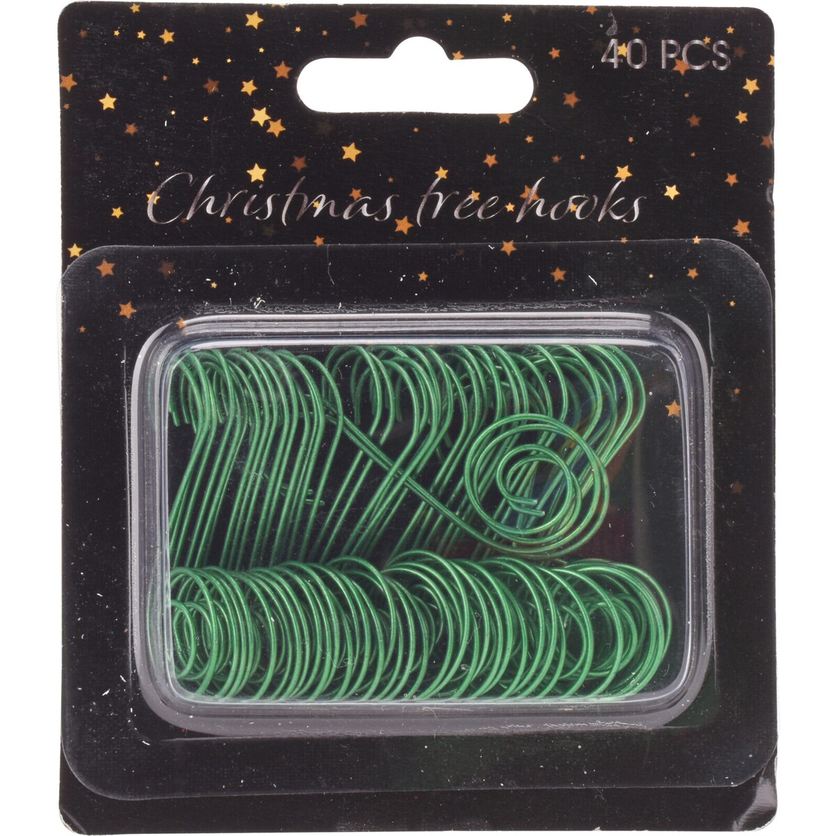 Haczyki do ozdób choinkowych, 40 sztuk, zielone
