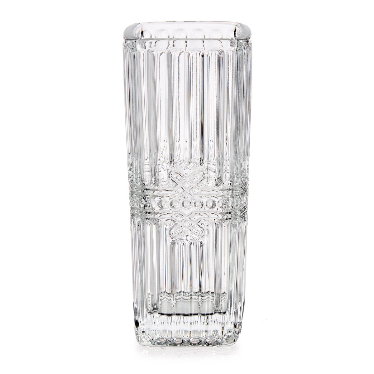 Kwadratowy wazon z kryształowym wzorem, 15 cm