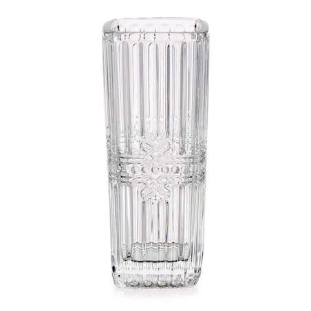 Kwadratowy wazon z kryształowym wzorem, 15 cm