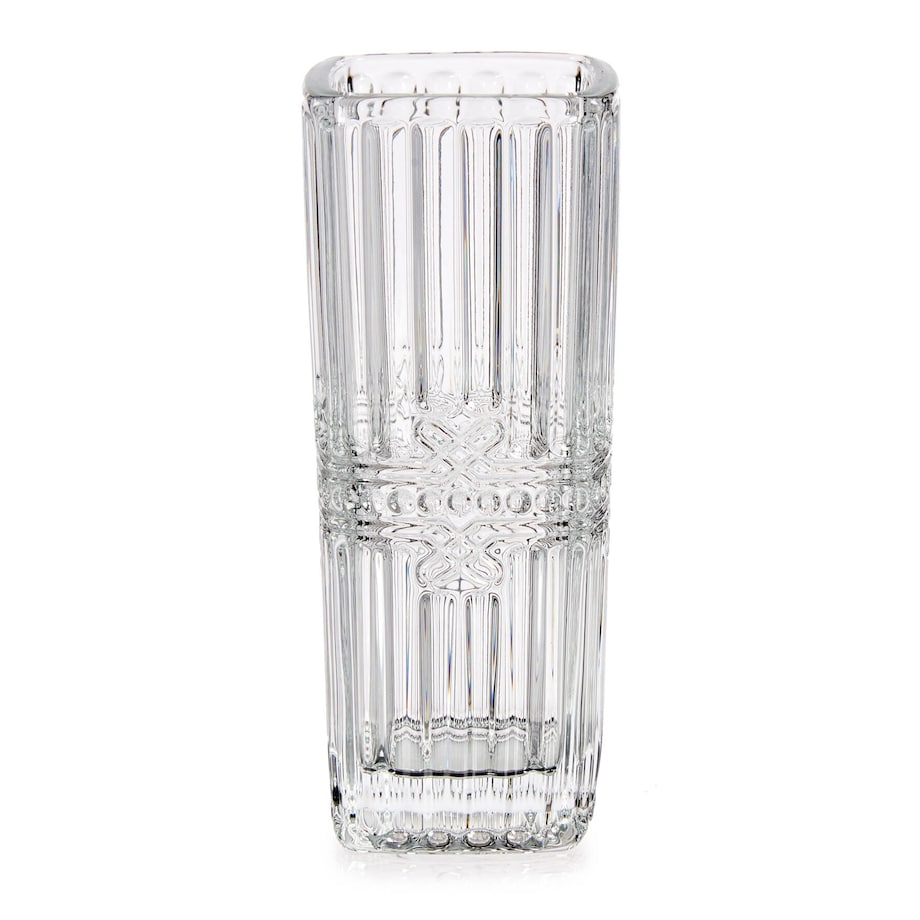 Kwadratowy wazon z kryształowym wzorem, 15 cm