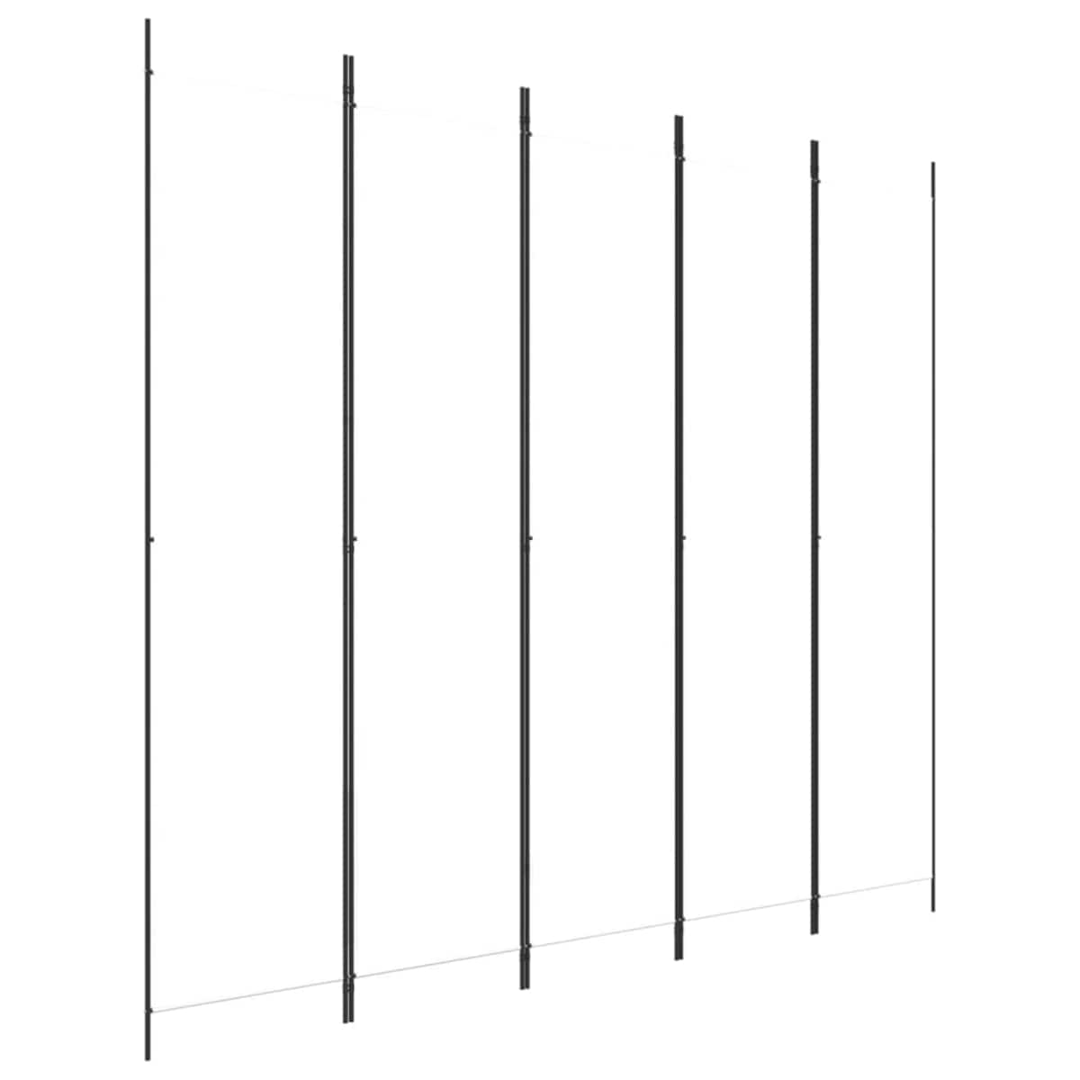 vidaXL Parawan 5-panelowy, biały, 250x220 cm, tkanina