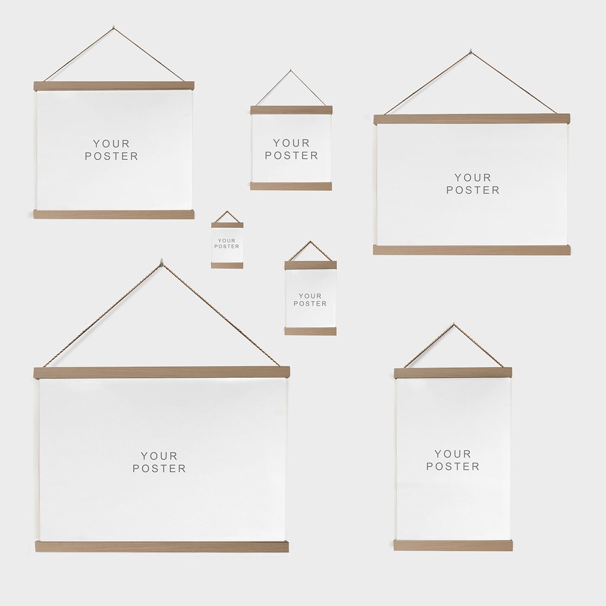 Wieszak na plakat lub zdjęcie 51 cm magnetyczny z dekorem drewna