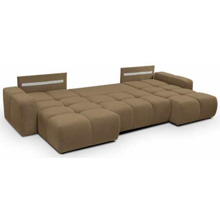 Nowoczesny Narożnik U SOHI z funkcją spania, Curio 20 - Brązowy