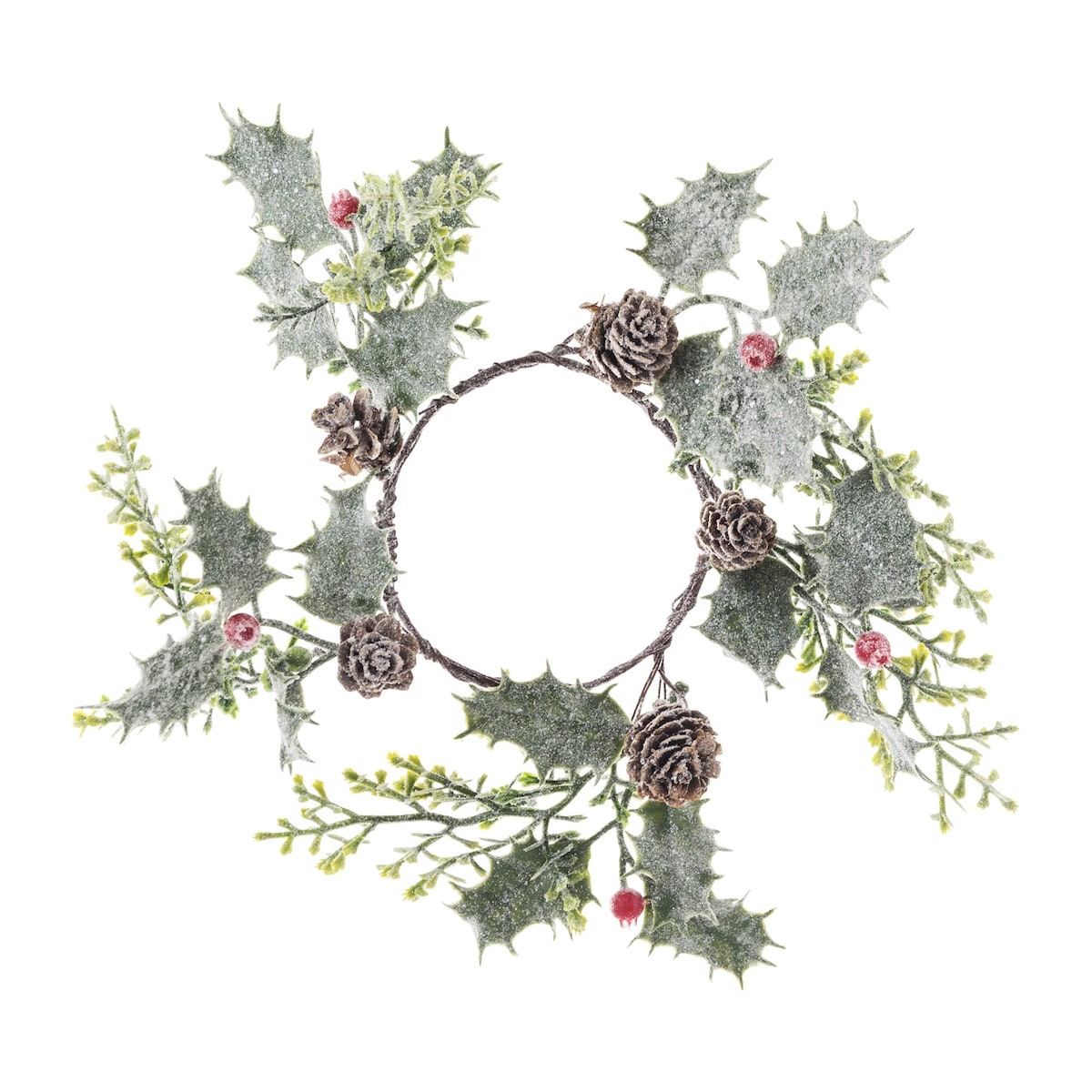 Wianek zimowy 2 szt. ostrokrzew 30x30x5 cm KRISTORN