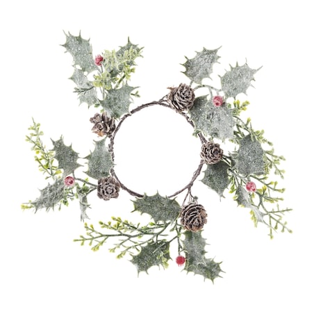 Wianek zimowy 2 szt. ostrokrzew 30x30x5 cm KRISTORN