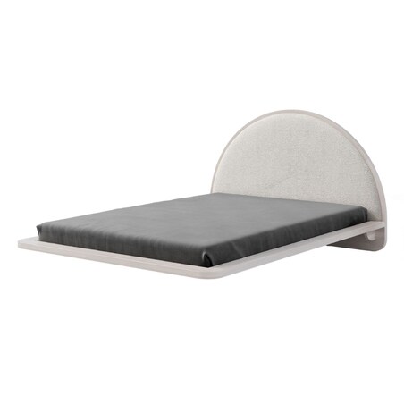 Łóżko lewitujące drewniane bukowe Visby MOMOKO / 120x200 cm, kolor biały