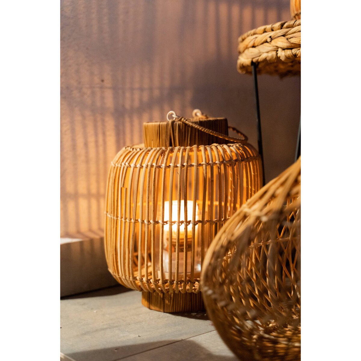 Lampion dekoracyjny z rattanu ALI, 30 cm