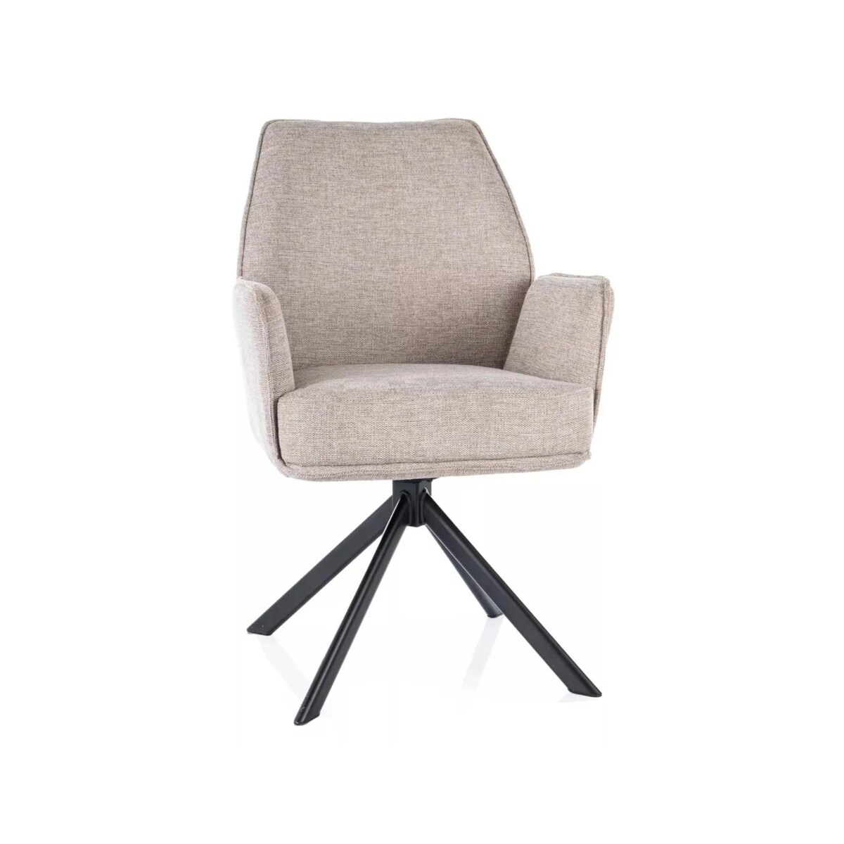 Krzesło tapicerowane HUGO BREGO jasnobeżowe obracane