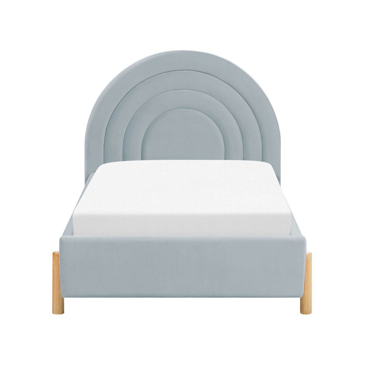 Łóżko welurowe 90 x 200 cm jasnoniebieskie ANET