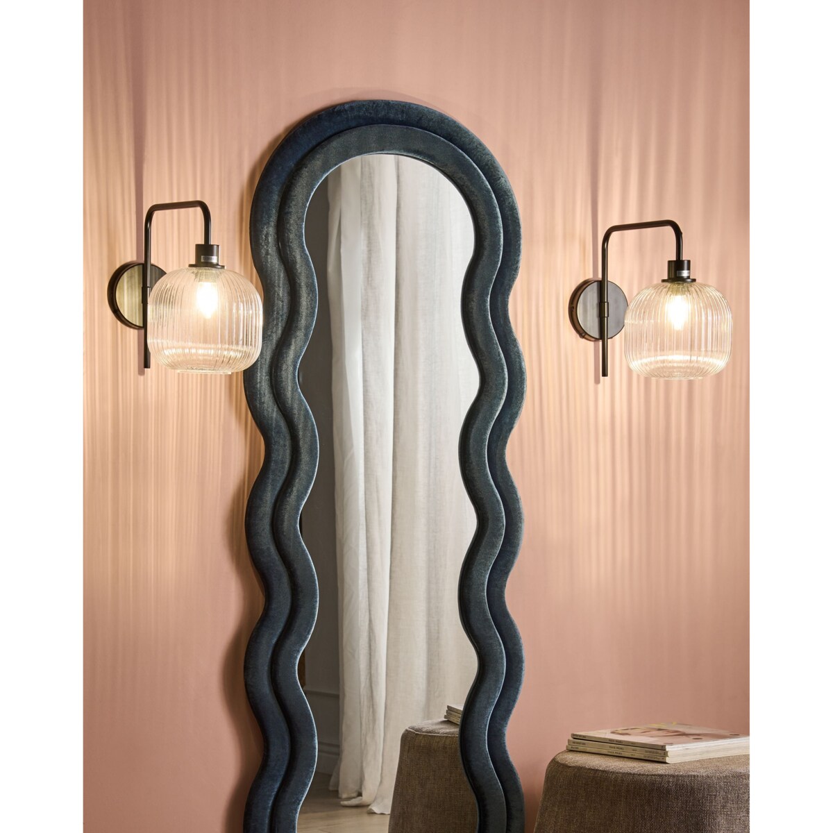 Zestaw 2 lamp ściennych COMAPALA Czarny Metal