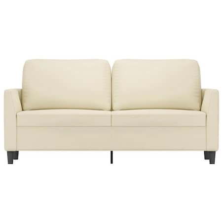vidaXL 2-osobowa sofa, kremowy, 140 cm, sztuczna skóra