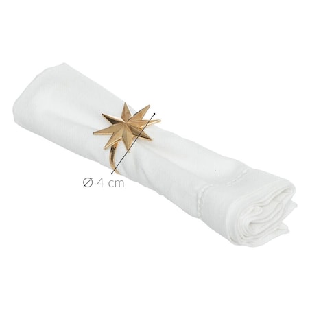 Obrączki na serwetki, złota gwiazda, 2 sztuki