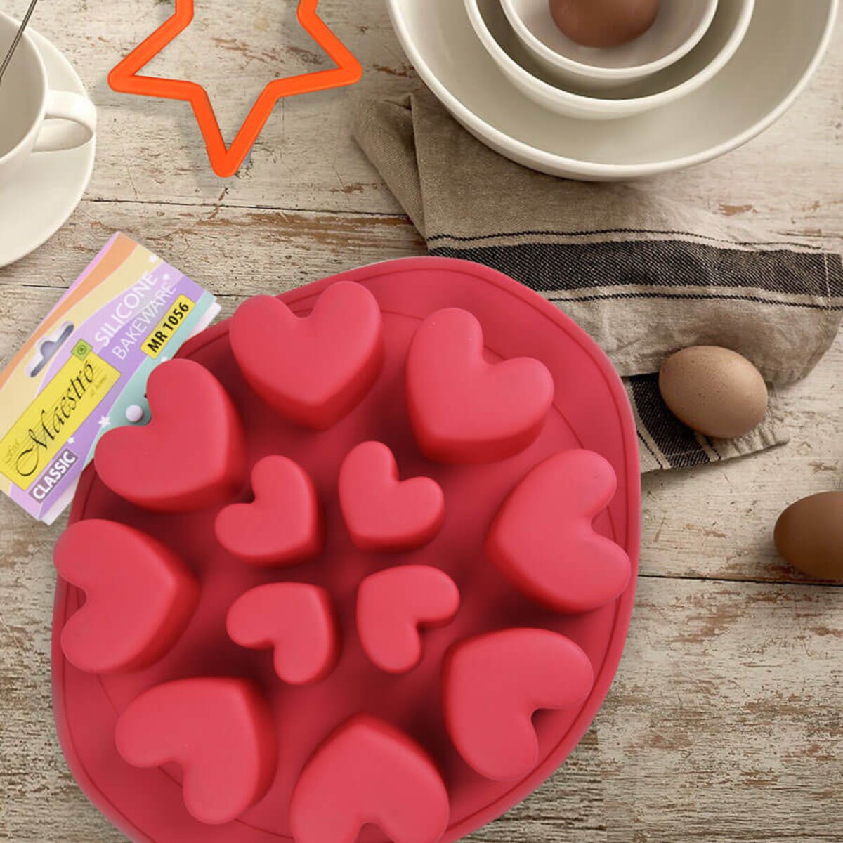 Silikonowa forma do pieczenia ciastek wzór Serca MAESTRO MR-1056