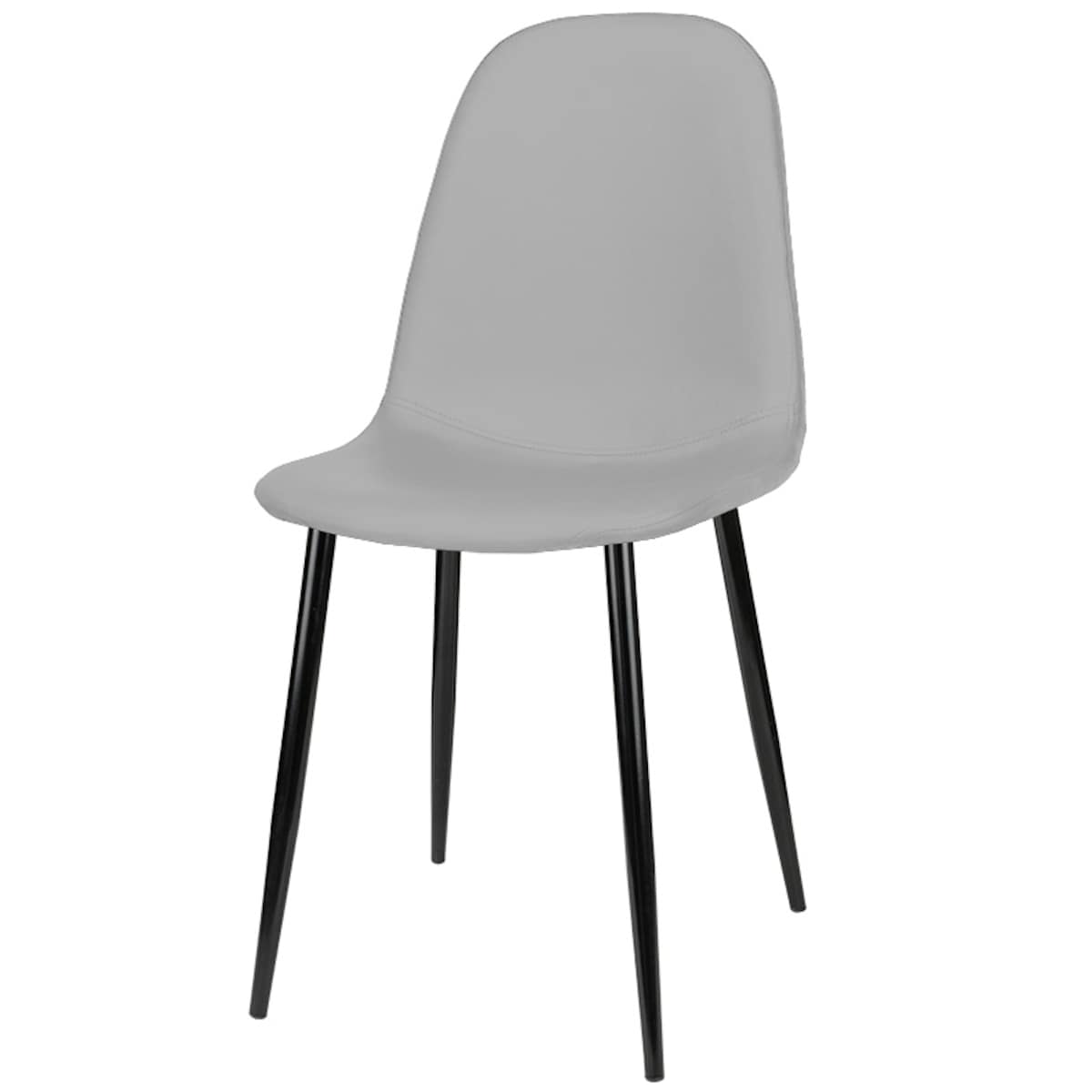 Krzesło tapicerowane ekoskóra szare nowoczesne do salonu