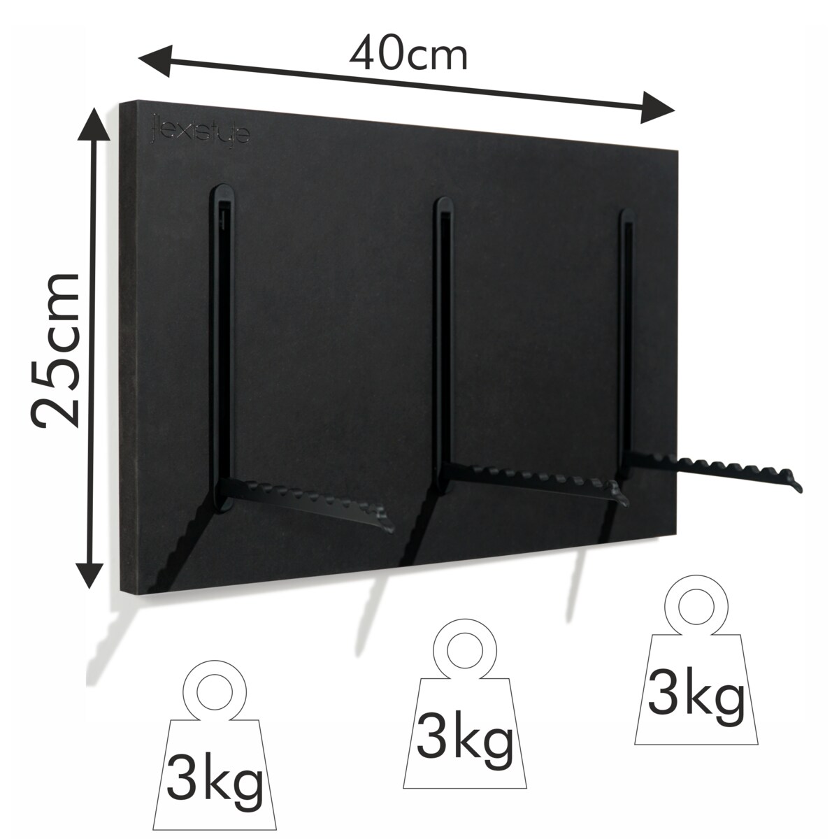 Wieszak na Ubrania Czarny 25x40cm na kurtki