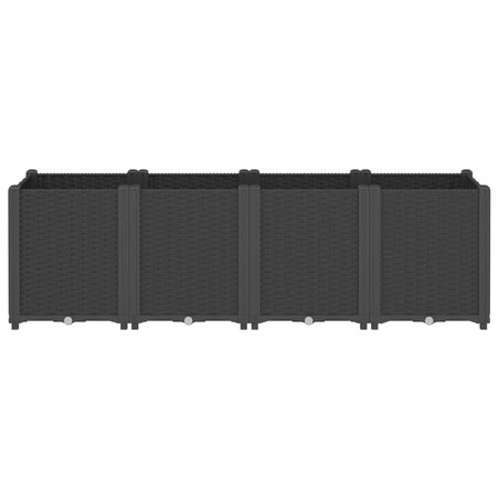 vidaXL Donica ogrodowa, czarna, 160x40x53 cm, PP
