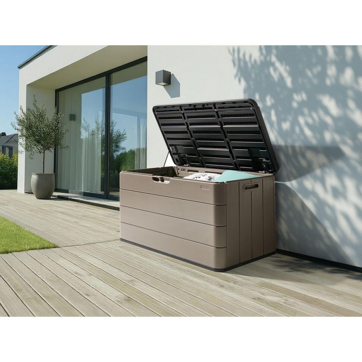 Skrzynia ogrodowa MILIES 116 cm 60 cm Brązowy