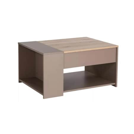 Ława DROP 80x60 podnoszona dąb/beżowa