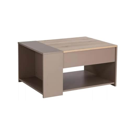 Ława DROP 80x60 podnoszona dąb/beżowa