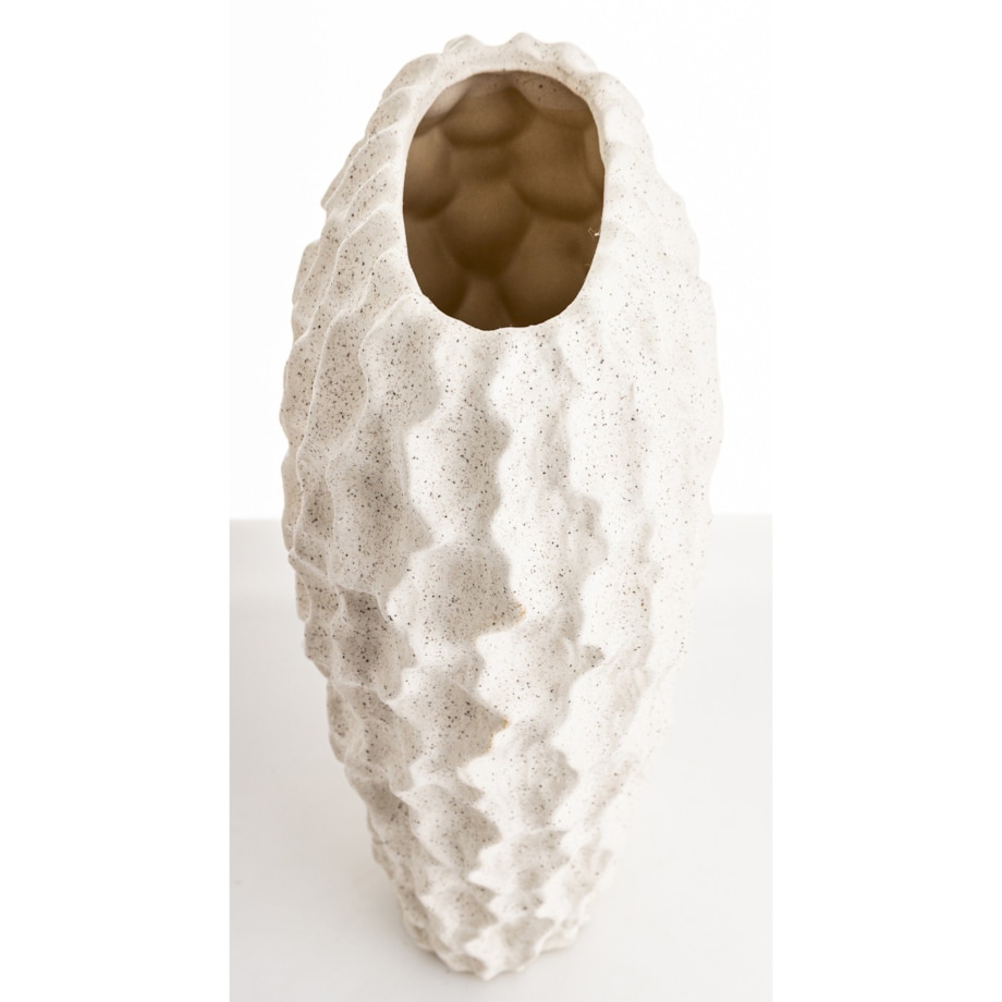 Osłonka wazon ceramiczny prążkowany 27x17X10,5 cm FIBI biały