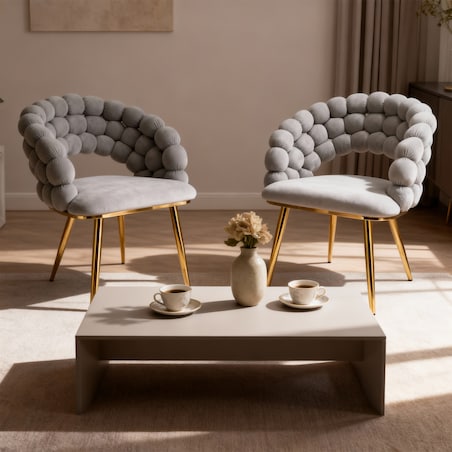 Krzesło welurowe BELLA tapicerowane szare