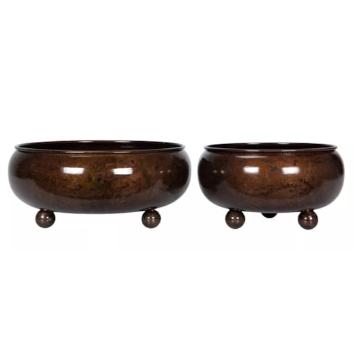 DONICZKA LOFT MISA loft rustykalna płytka okrągła metalowa na bonsai 2 szt.