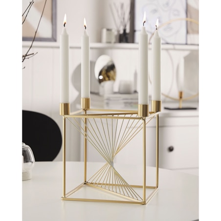 Świecznik metalowy 23 cm złoty MINDORO